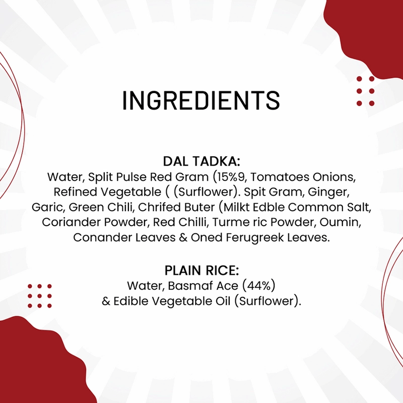 Dal Tadka with Plain Rice