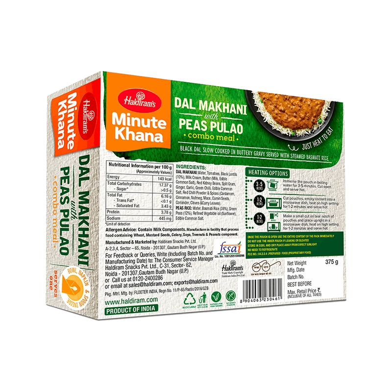 Dal Makhani with Peas Pulao