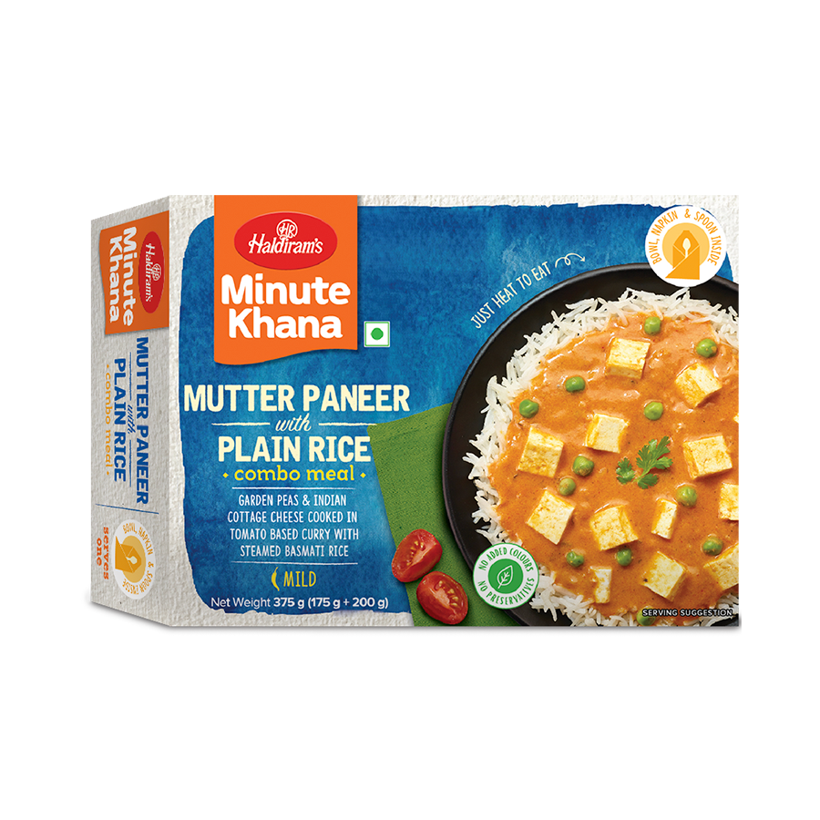 Mutter Paneer with Plain Rice