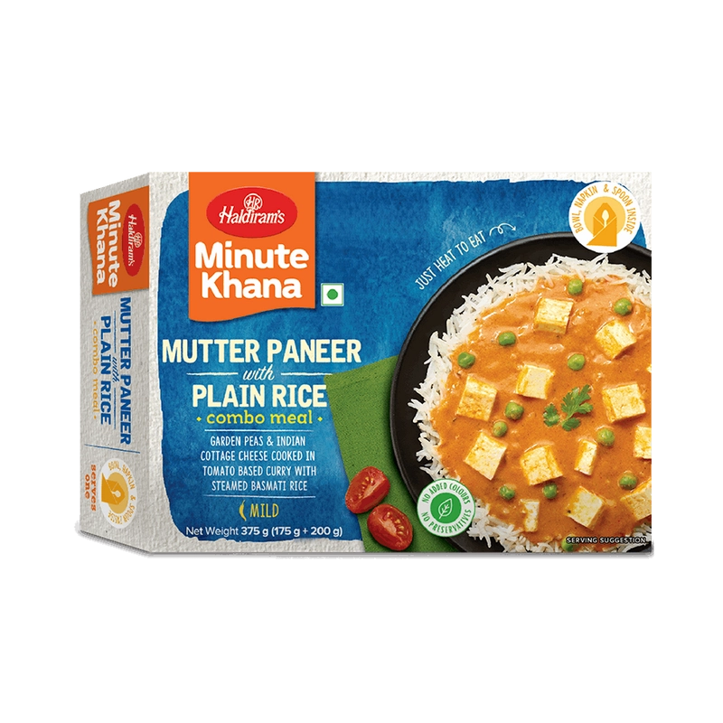 Mutter Paneer (Tofu) with Plain Rice