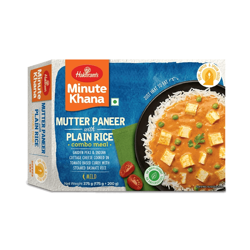 Mutter Paneer (Tofu) with Plain Rice